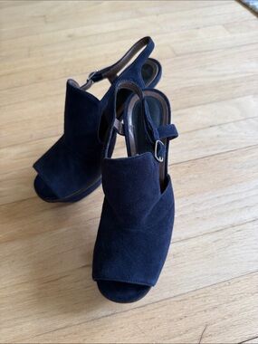 Marni Navy Suede Heels